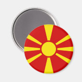 Flagge Nordmakedonien Magnet (Vorderseite/Rückseite)