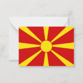 Flagge Nordmakedonien Mitteilungskarte (Rückseite)