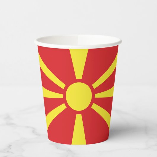 Flagge Nordmakedonien Pappbecher (Links)