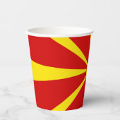 Flagge Nordmakedonien Pappbecher (Vorderseite)