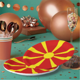 Flagge Nordmakedonien Pappteller