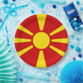 Flagge Nordmakedonien Pappteller (Party)
