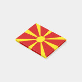 Flagge Nordmakedonien Post-it Klebezettel (angewinkelt)