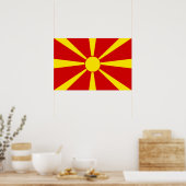 Flagge Nordmakedonien Poster (Küche)