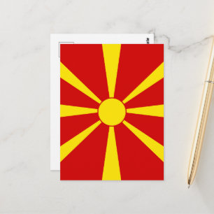 Flagge Nordmakedonien Postkarte