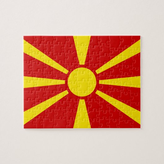 Flagge Nordmakedonien Puzzle (Horizontal)