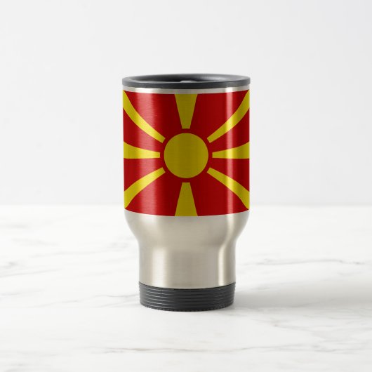 Flagge Nordmakedonien Reisebecher (Mittel)
