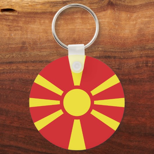 Flagge Nordmakedonien Schlüsselanhänger (Rückseite)