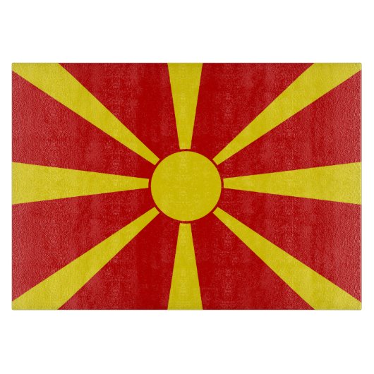 Flagge Nordmakedonien Schneidebrett (Vorderseite)