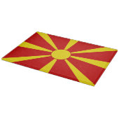 Flagge Nordmakedonien Schneidebrett (Ecke)
