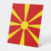 Flagge Nordmakedonien Sockelschild (Vorderseite)