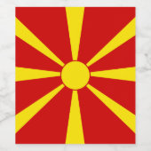 Flagge Nordmakedonien Weinetikett (Einzelnes Label)