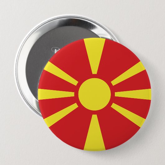 Flagge Nordmakedoniens Button (Vorne & Hinten)