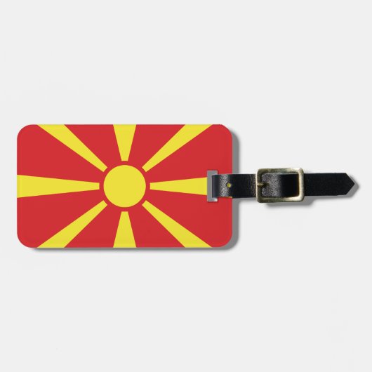 Flagge Nordmakedoniens Gepäckanhänger (Vorderseite horizontal)