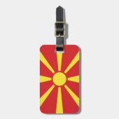 Flagge Nordmakedoniens Gepäckanhänger (Vorderseite vertikal)