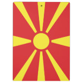 Flagge Nordmakedoniens Klemmbrett (Rückseite)