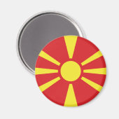 Flagge Nordmakedoniens Magnet (Vorderseite/Rückseite)
