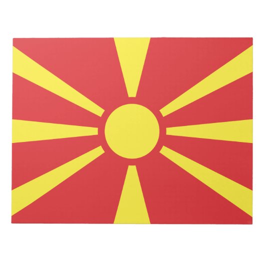 Flagge Nordmakedoniens Notizblock (Vorderseite)