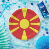 Flagge Nordmakedoniens Pappteller (Party)