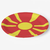 Flagge Nordmakedoniens Pappteller (Schrägansicht)