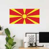 Flagge Nordmakedoniens Poster (Heimbüro)