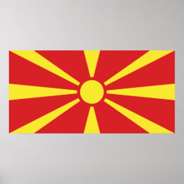Flagge Nordmakedoniens Poster