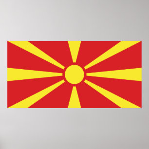 Flagge Nordmakedoniens Poster