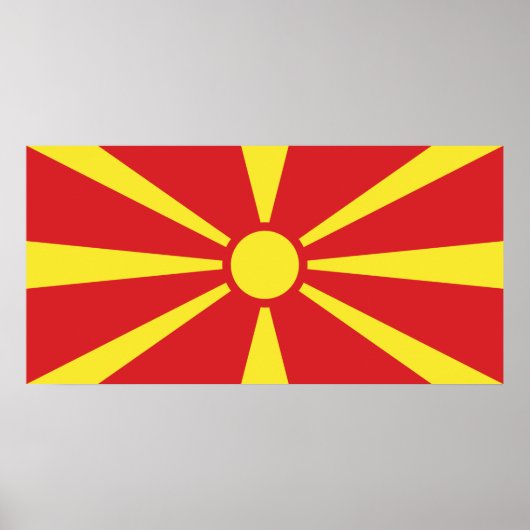 Flagge Nordmakedoniens Poster (Vorne)