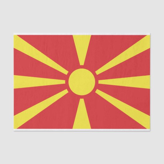 Flagge Nordmakedoniens Seidenpapier (Vorderseite)