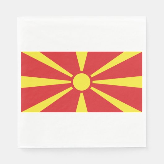 Flagge Nordmakedoniens Serviette (Vorderseite)