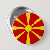 Flagge Nordmazedoniens Button (Vorne & Hinten)