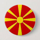Flagge Nordmazedoniens Button (Vorderseite)