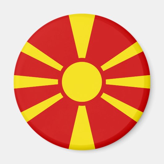 Flagge Nordmazedoniens Magnet (Vorne)