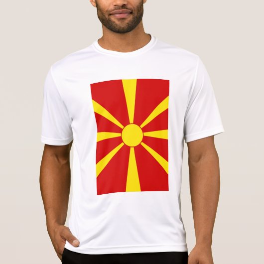 Flagge Nordmazedoniens T-Shirt (Vorderseite)