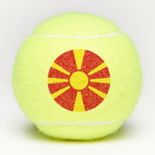Flagge Nordmazedoniens Tennisbälle