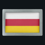 Flagge Nordossetiens Rechteckige Gürtelschnalle<br><div class="desc">Patriotische Flagge von Nordossetien Alania.</div>
