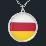 Flagge Nordossetiens Versilberte Kette<br><div class="desc">Patriotische Flagge von Nordossetien Alania.</div>