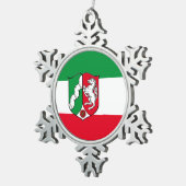 Flagge Nordrhein-Westfalen Schneeflocke Pewter Ch Schneeflocken Zinn-Ornament (Rechts)