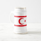 Flagge Nordzyperns Bierglas (Vorderseite Links)