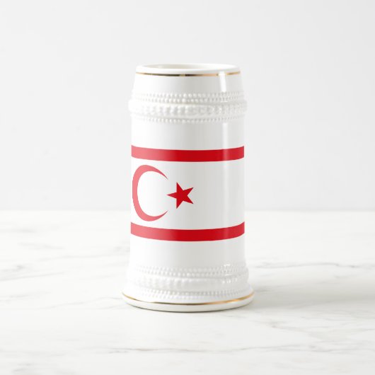 Flagge Nordzyperns Bierglas (Mittel)