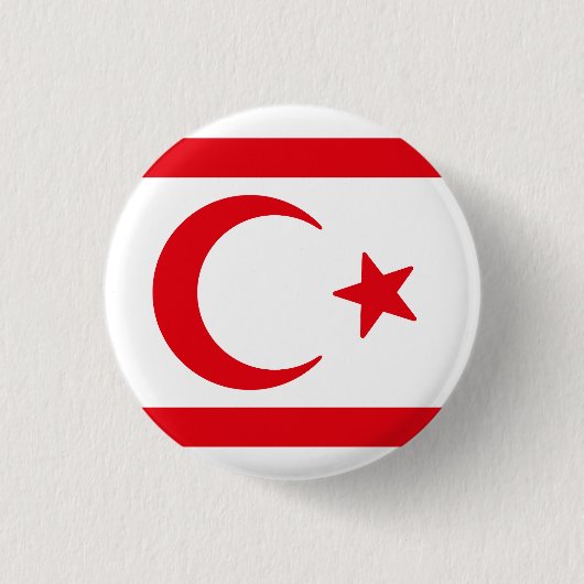 Flagge Nordzyperns Button (Vorderseite)