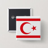 Flagge Nordzyperns Button (Vorne & Hinten)