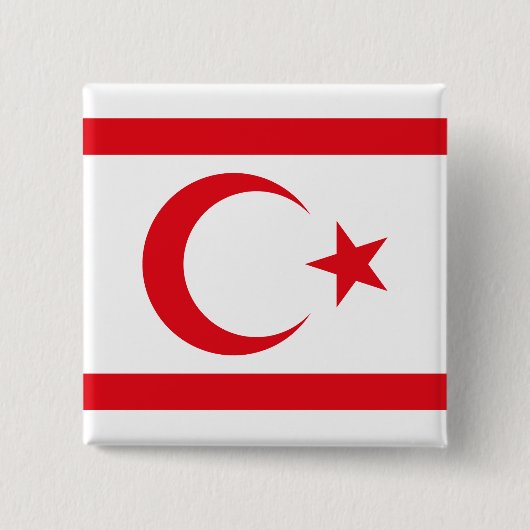Flagge Nordzyperns Button (Vorderseite)