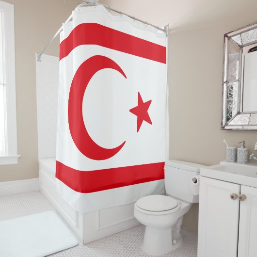 Flagge Nordzyperns Duschvorhang (Beispiel)