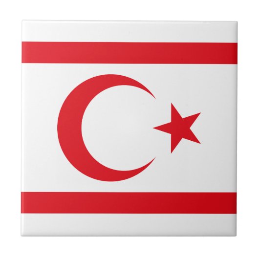 Flagge Nordzyperns Fliese (Vorderseite)