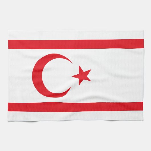 Flagge Nordzyperns Geschirrtuch (Horizontal)