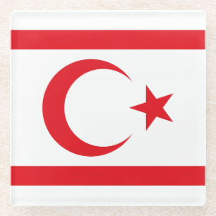 Flagge Nordzyperns Glasuntersetzer