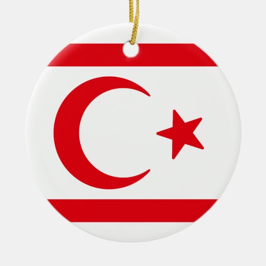 Flagge Nordzyperns Keramik Ornament (Vorne)