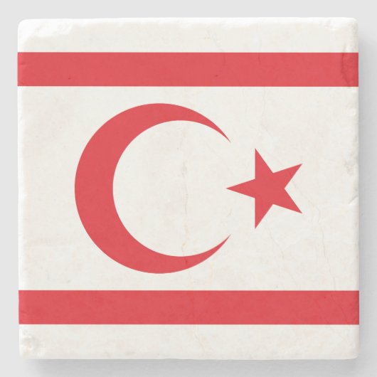 Flagge Nordzyperns Steinuntersetzer (Vorderseite)
