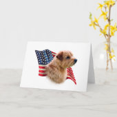 Flagge Norfolks Terrier Karte (Gelbe Blume)